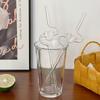 Creative Heat-Resistant Transparent Glass Straw Milk Tea Juice Reusable Glass Twist Straws Bending Long Stem Sip Straw