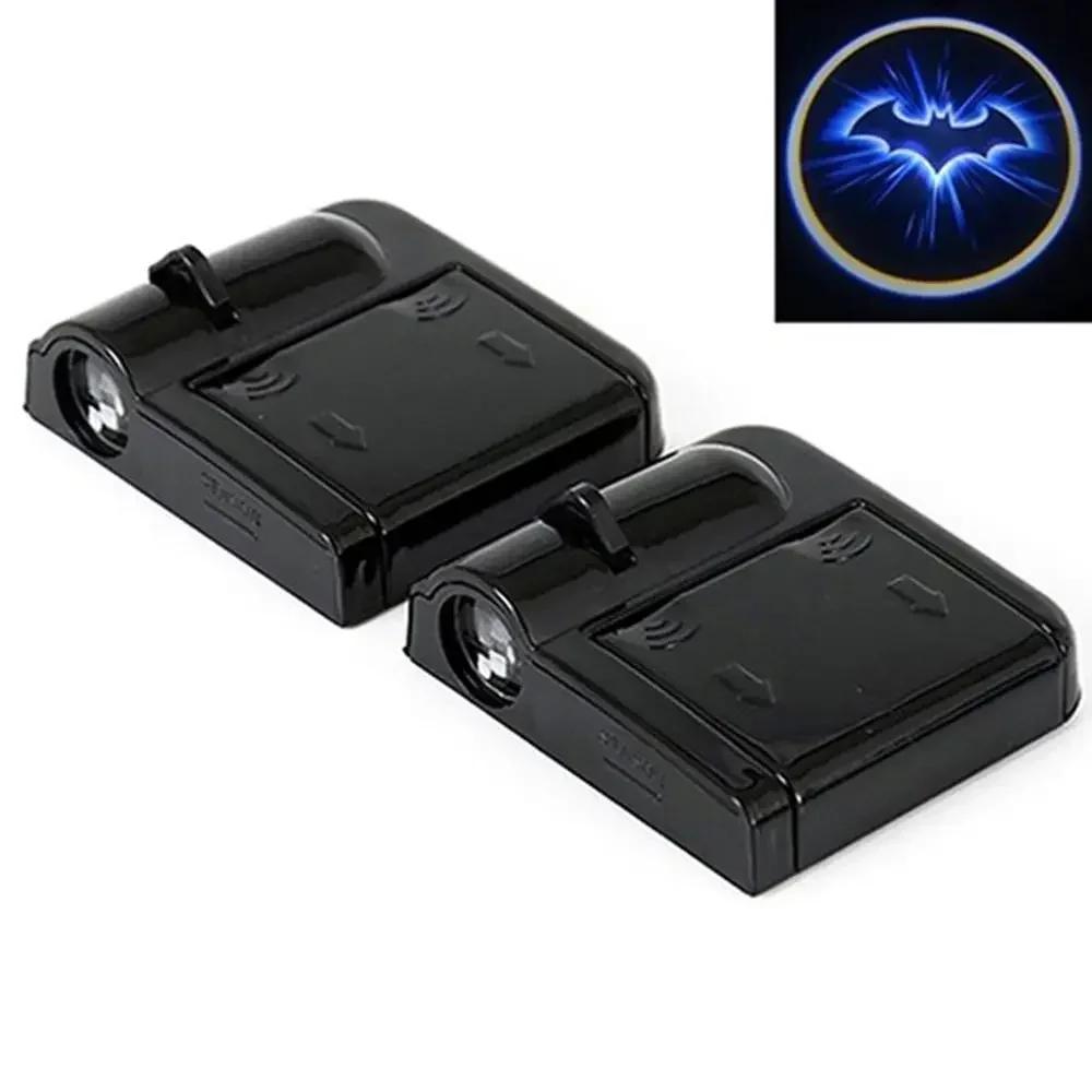 2PCS Wireless Car Light Bat Logo Door Decor Shadow LED Welcome Laser Projector Lamps Car Interior Light Accessories Ornaments