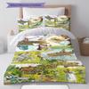 Pettson och Findus Bedding Quilt Set Quilt Cover Pillowcase Home Decoration Birthday Gift (1 * duvet cover + 2 * pillowcase, without core)