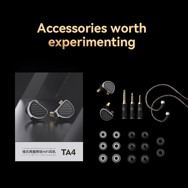 TRN-TA4 Проводная гарнитура Ear-in-line Два раунда Два железных HIFI-механизма для прослушивания Четыре железных наушника Merittates Lou's Circle