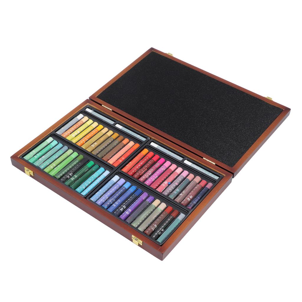 48 Colors Oil Pastels Set Water Soluble Soft Pastel Set Art Supplies with Wooden Box for Artists