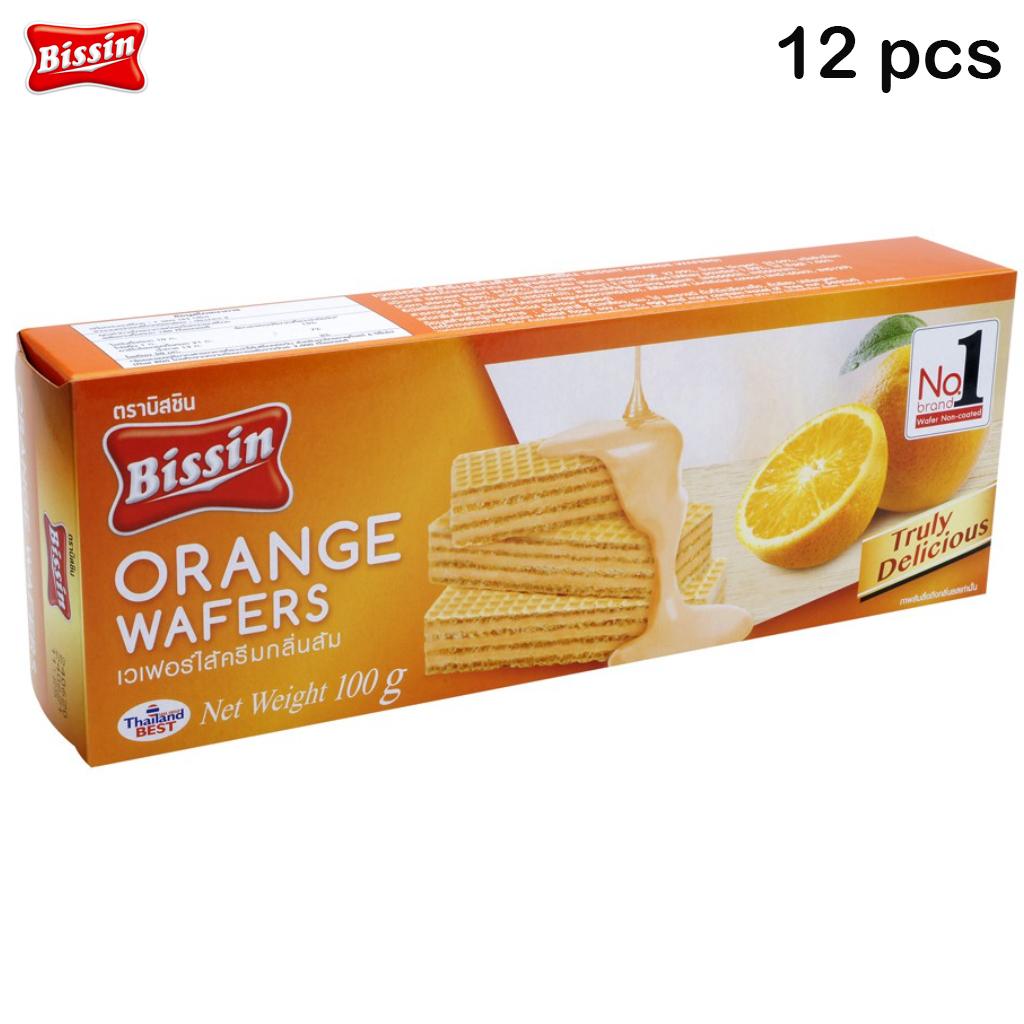 Bissin Апельсиновые вафли 100 г х 1 шт/3 шт/6 шт/12 шт - Thai Snack