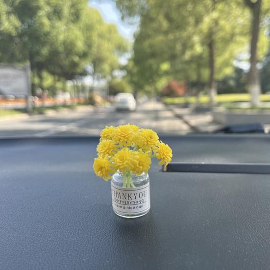 Миниатюрная стеклянная ваза с цветами, искусственный букет, настольные украшения, цветы бонсай для установки на транспортное средство