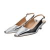 Pumps Slim Square Toe Back Band Pumps F41304 Silver Cm [Fabiorsconi] Women's 22.5