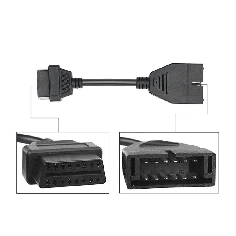 12pin to OBD1/OBD2 Adapter Cable 16 Pin Connector Auto Accessories Lightweight