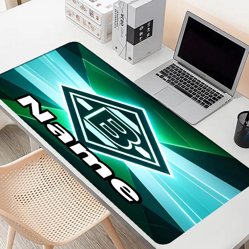 Custom Name Personalized Borussia Monchengladbach Pattern Mousepad, Laptop PC Desk Mat, Decorative Desk Mat for Home Keyboard Pad Gift