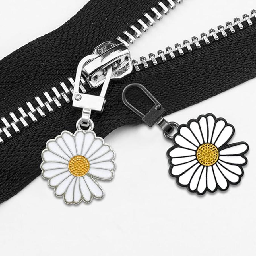 5 шт. съемные сменные ломтики на молнии, головка с замком, без инструментов, пальто, одежда, ломтики головы с подвеской, маленькая ромашка