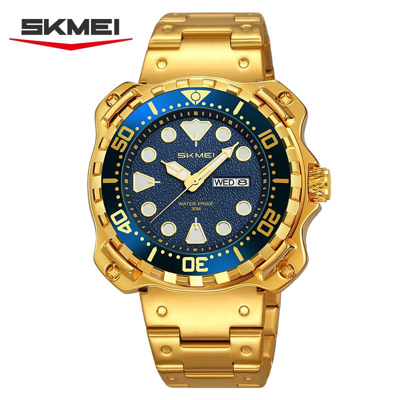 Модные мужские часы Роскошные водонепроницаемые часы для мужчин Кварцевые часы с датой Светящиеся часы+Коробка