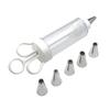 Dessert Cream Piping Syringe Nozzles Kits Dessert Decorating Syringe Cupcake Frosting Filling Injector with 5 Nozzles