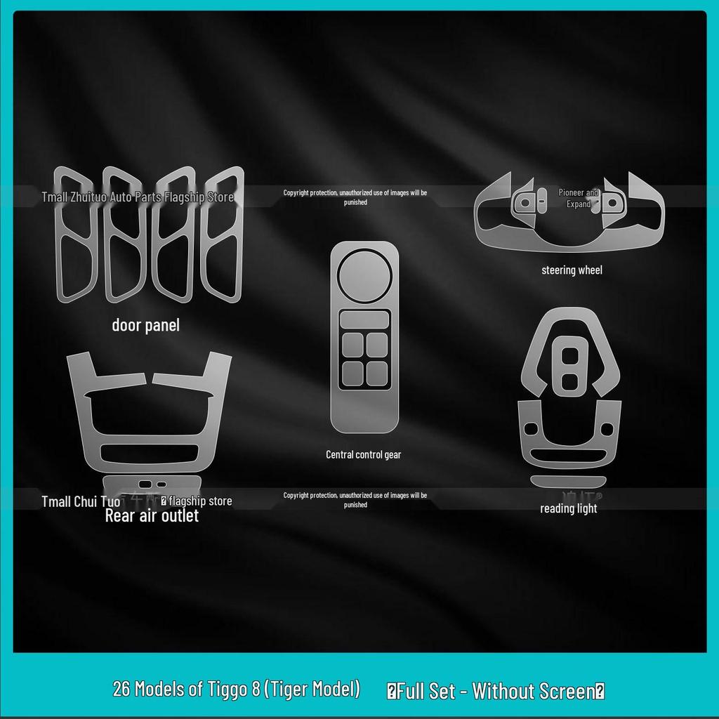 5th Gen Chery Tiggo 8 Gear Shift Button Protection Film for 26 Models