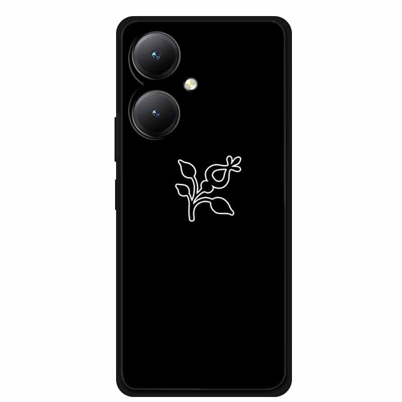 Черный мягкий чехол из ТПУ для телефонов Y27 4G, Y35, Y35m+, Y55T 5G - Дизайн с перекрестными линиями