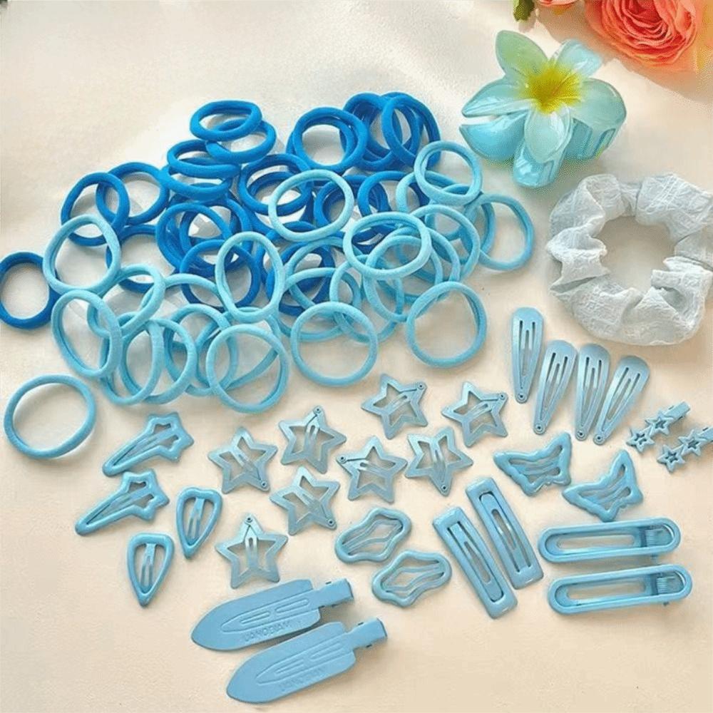 80Pcs Sweet Hair Accessories Set Macaron Elastic Hair Bands Scrunchies Hair Ties for Women Girls