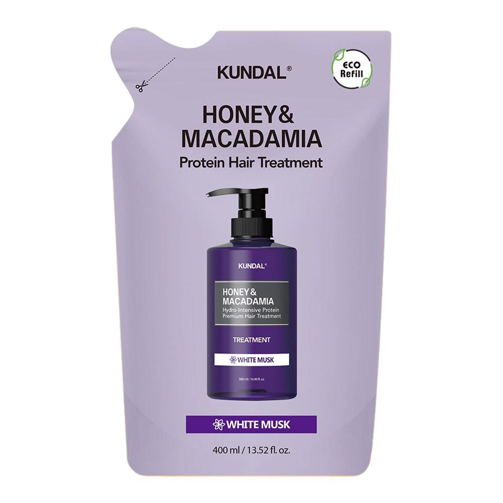 Kundal Honey & Macadamia Hair Treatment Refill Pack White Musk Scent 400ml 1 pcs