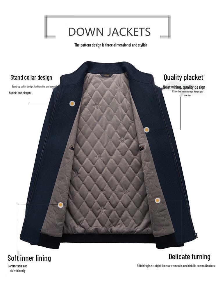 Hengyuanxiang Мужское зимнее пальто из смесовой шерсти