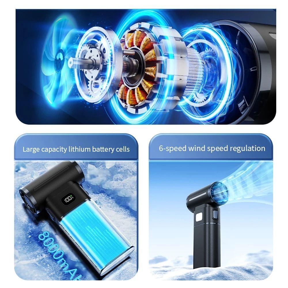 Digital Display Powerful Dust Blower 130000 RPM Mini Electric Air Blower Blowing Snow
