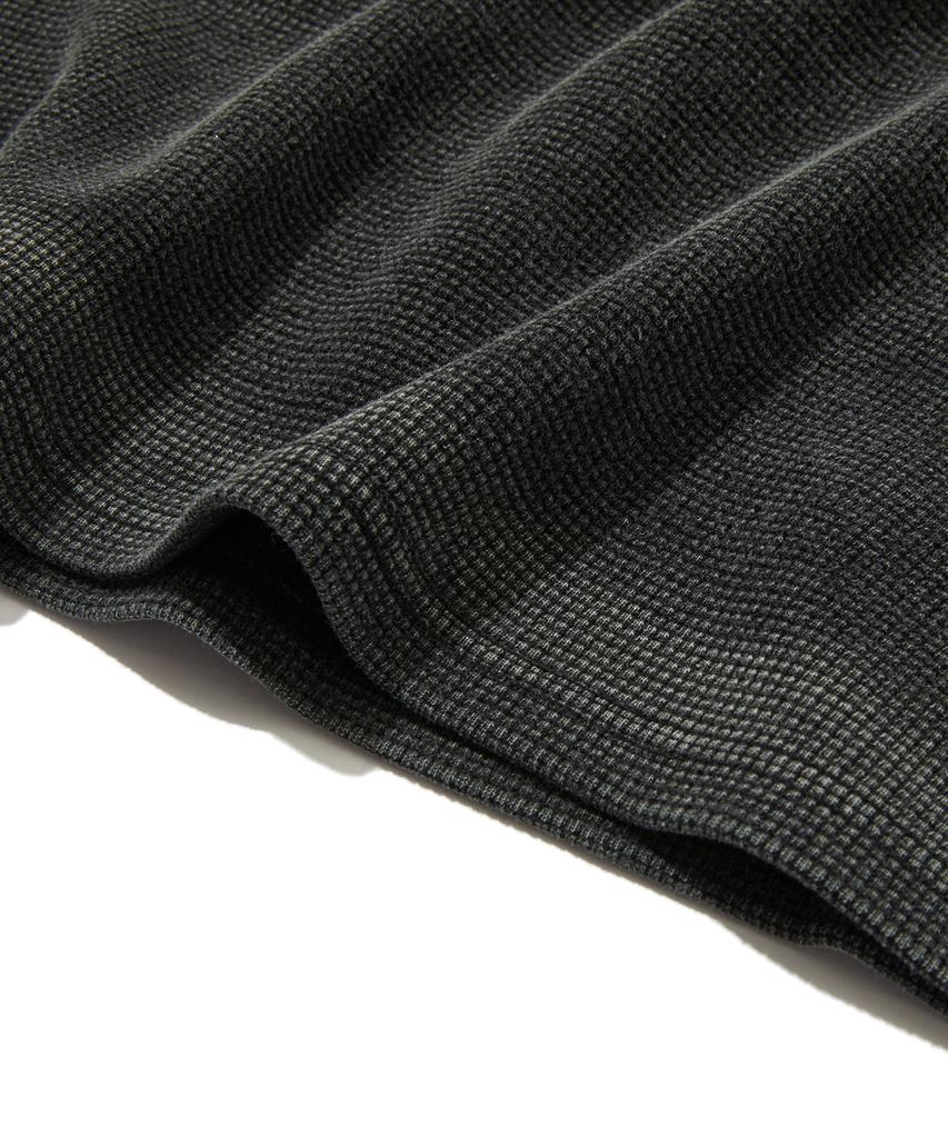 PENFIELD Vintage Washed Waffle Button Henley Neck Long Sleeve T-Shirt Charcoal_Fs1Kt07U