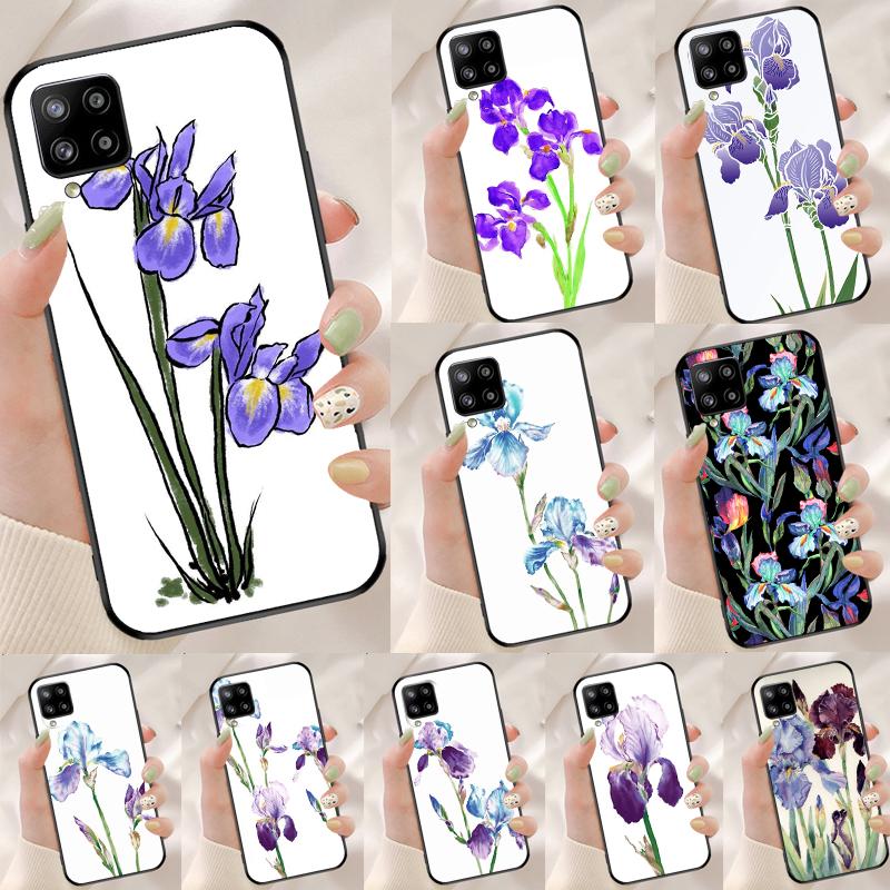 Фиолетовый цветок ириса Акварель Для Samsung Galaxy A56 A36 A26 A16 A05 A06 A22 A32 A52 A54 A34 A14 A55 A15 A53 A33 A35 Чехол