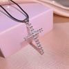 Fashion Women's Necklace Micro Set Zircon Cross Ins Plated 18k Gold Pendant with Box Chain Trend
