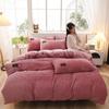 Толстый зимний коралловый флисовый комплект одеяла и простыни - Коллекция бархатного постельного белья из 4 предметов