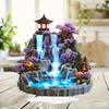 Waterfall Pavilion Flowers, 2D Flat Acrylic, Tabletop Decor, Ornament, Suitable for Living Room, Office, Gifts, Christmas, Halloween