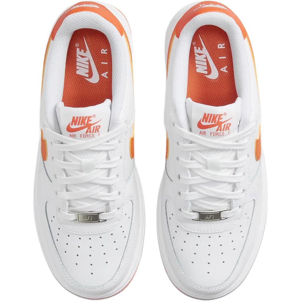Nike Air Force 1 GS White Safety Orange Kids Sneakers FV5948-113