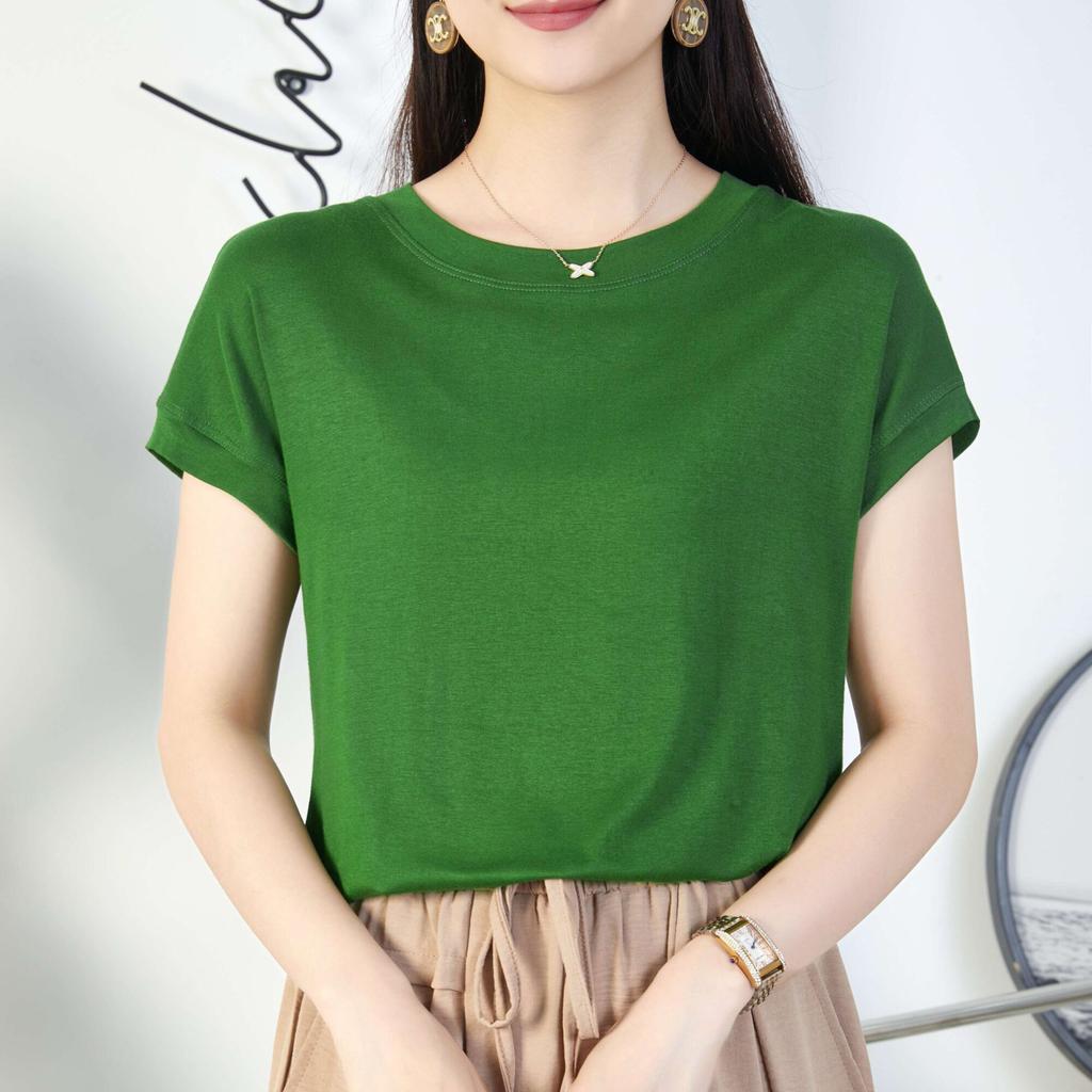 2025 Однотонная футболка с коротким рукавом большого размера для женщин, летняя свободная женская футболка высокого качества с узором CCXX244