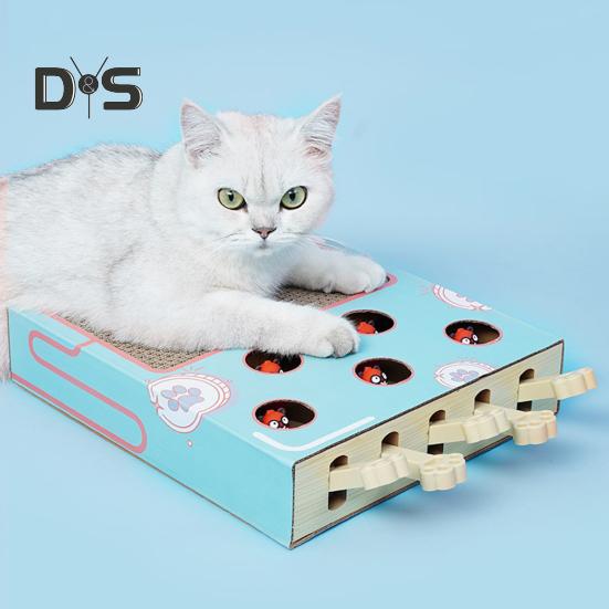 Игрушка для кошек «Бей крота» 3 в 1 интерактивная картонная когтеточка с игрушкой «Бей крота» для кошек, живущих в помещении