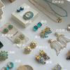 Серебряная игла маленькие свежие синие смоляные бриллиантовые круглые серьги легкая роскошь высококачественные серьги нишевые серьги в стиле Mori