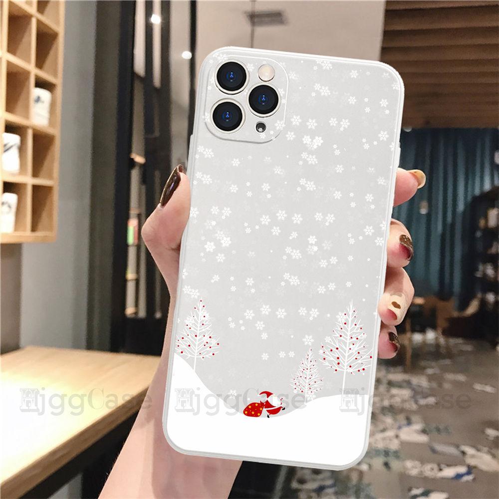 Белый чехол для телефона в подарок на Рождество и Новый год для iPhone 13 Pro 11 Pro Max 12 mini XS XR SE 8 7 Plus, модный чехол для девочек Fundas