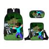 Minecraft Cartoon Game Character Printed Children Large Backpack Capacity