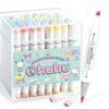 Кисть для иллюстраций Ohuhu и 48 пастельных и светлых маркеров Sanrio x Ohuhu Sanrio, включая 1 блендер, маркеры серии Honolulu, жирные, цвета, оттенки,