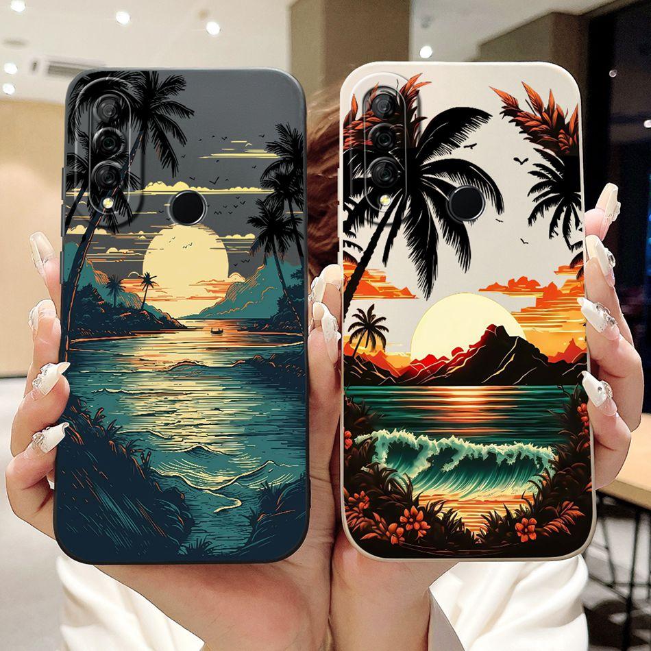 For Huawei Y9 Prime (2019) New Fashion Dusk Beach Painting Case For Huawei Y9 2019 Y9Prime Soft Silicone Phone Cases