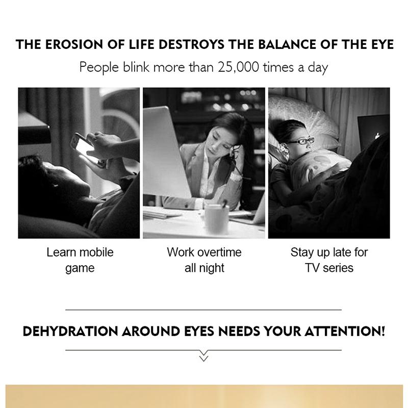 24K Whitening Bright Eyes Roll-on Serum Remove Puffiness Dark Circles Eye Fine Lines Anti-Aging Moisturizing Firming Eye Cream