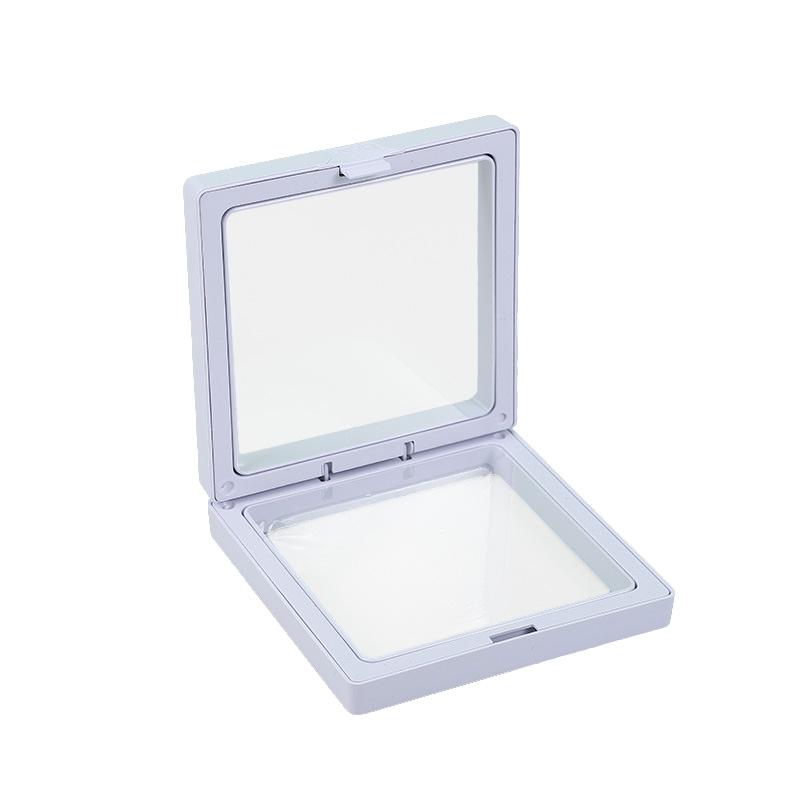 1Pc Frame Portable Jewelry Display Container Elastic Jewelry Case Dustproof Ring Casket Transparent Badge Storage PE Film