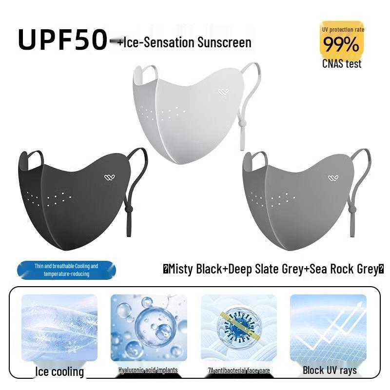 Высококачественная защита от УФ-лучей Ледяной шелк 3D Дышащая маска для лица от солнца
