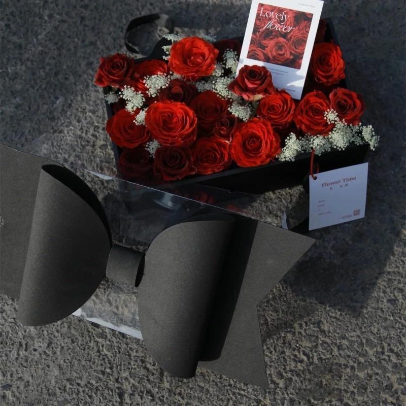 1 шт. Нежный мешок для конфет, ПВХ, коробка для упаковки торта, складная, с бантом для Дня святого Валентина, выпускного, дня рождения, 3 цвета