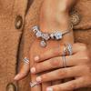 Pandora Серебряные ожерелья 925 пробы с синтетическими кубическими циркониями для женщин Серебряные ZT2010