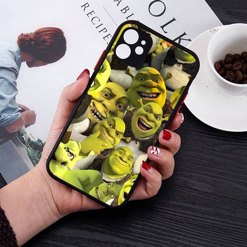 Cartoon S-Shreks Phone Case For IPhone 14 11 12 13 Mini Pro Max 8 7 Plus X XR XS MAX Translucent Matte Cover