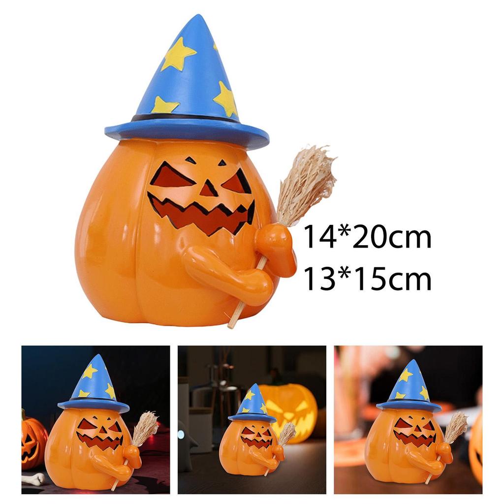 Halloween Decoration Pumpkin Light Bedside Lamp Prop Party Gift Indoor Outdoor Lighted Pumpkin for Home Nursery Porch Kitchen