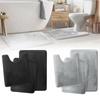 3pc Bathroom Set Rug Mat Toilet Lid Cover Plain Solid Color Bathmats