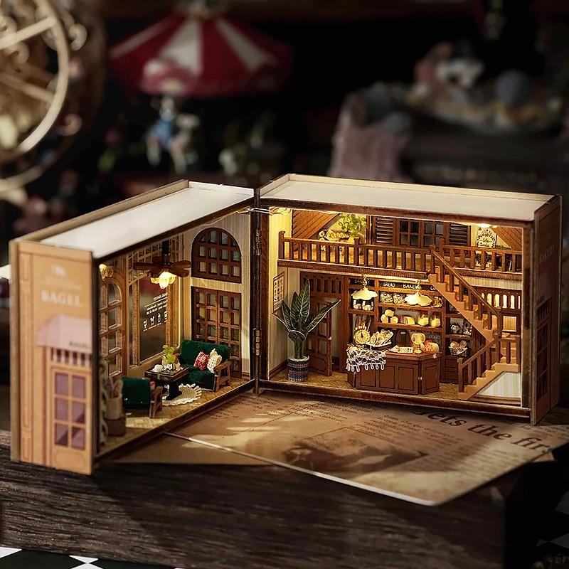 DIY Miniature Doll House 3D Puzzle Small House Assembly Building Model Kit Toys Home With Furniture Lighting Wooden Crafts Gifts