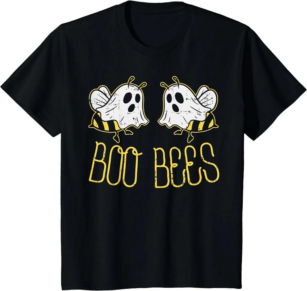 Boo Bees Забавный парный костюм на Хэллоуин для взрослых, унисекс, женская и детская футболка с героями мультфильмов, повседневная хлопковая одежда в стиле аниме, футболки на каждый день