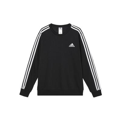adidas Свитшот Essentials из флиса с тремя полосками, черный/белый, для мужчин, уличная одежда GK9106