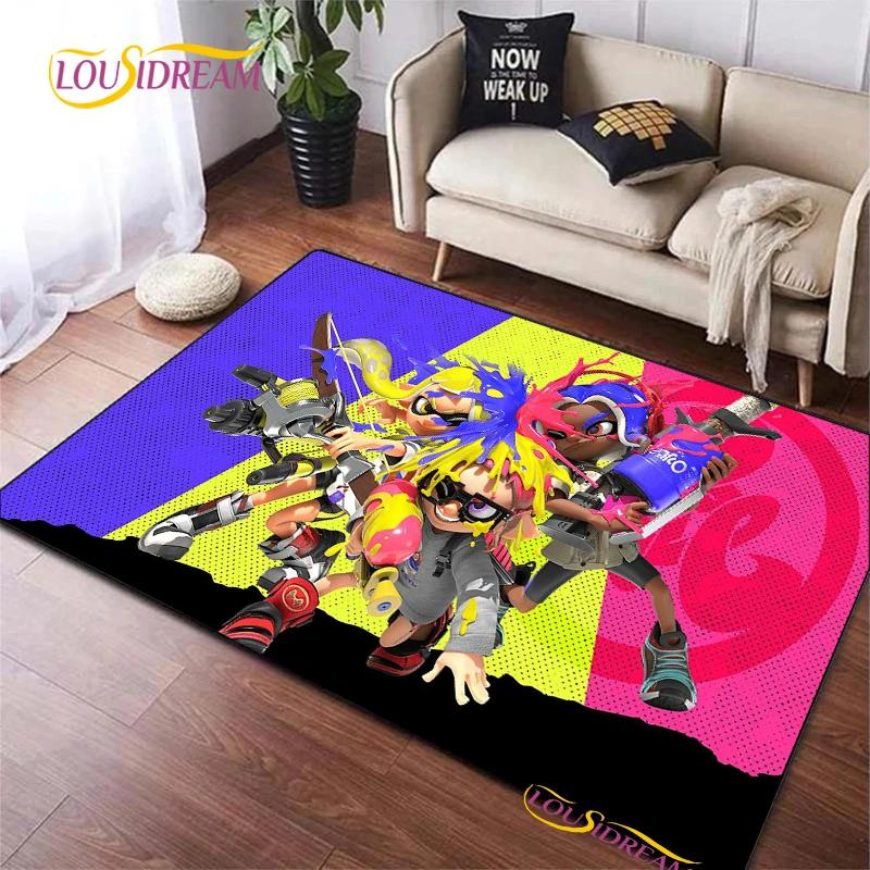 Мультяшный ковер Splatoon для гостиной, спальни, коврики для зоны, нескользящий коврик для пола на кухню, коврик-постер, подарок на день рождения