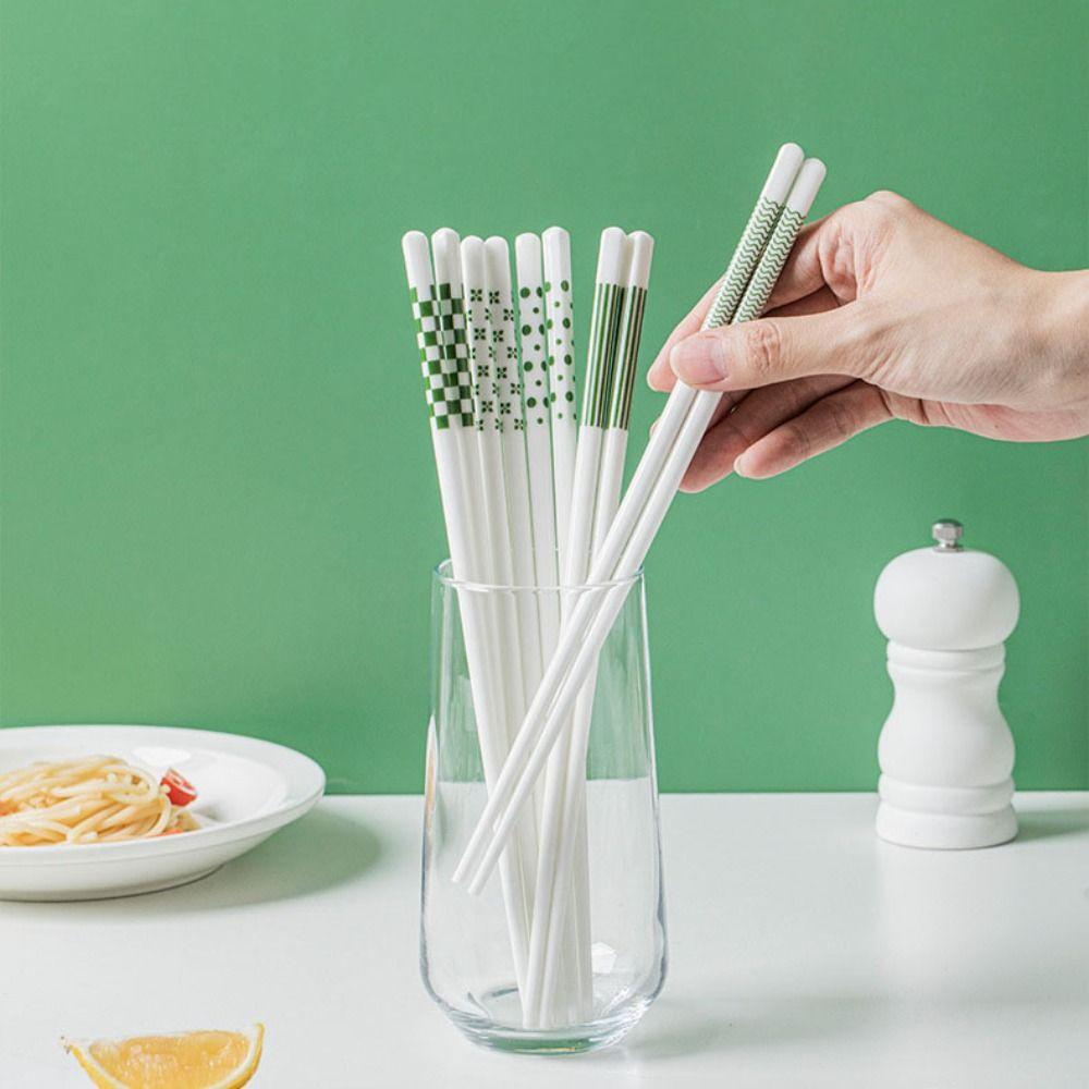 5 пар палочек для суши с геометрическим узором, китайские палочки для еды, не допускающие ожогов, подарок на новоселье