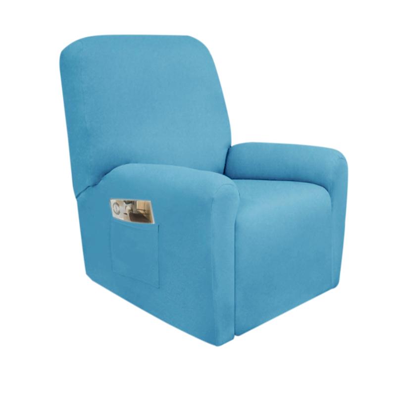 1 2 3 Seat Stretch Sectional Recliner Sofa Slipcover Soft Washable Furniture Protector Couch Cover with Elastic Bottom