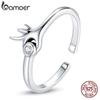 BAMOER из стерлингового серебра 925 пробы, интересные регулируемые кольца с жестом «ОК» для женщин, ювелирные украшения
