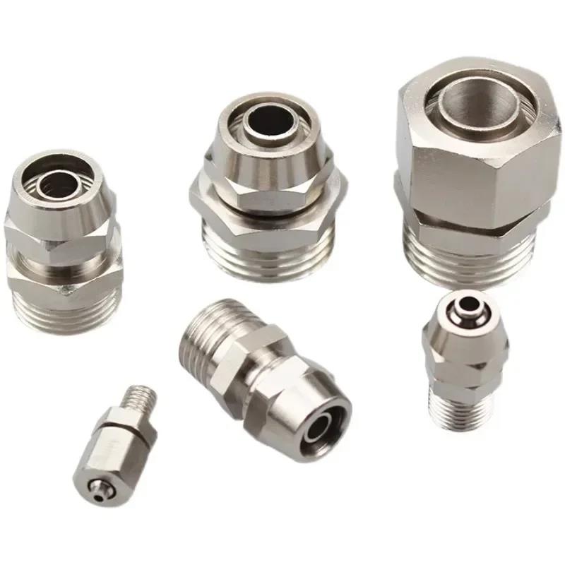 10/50/200PCS OD 4/6/8/10/12mm Hose Tube M5 M6 M8 M10 M12 Male Thread Pneumatic Fast-twist Fittings Quick Joint Coupler Connector 6