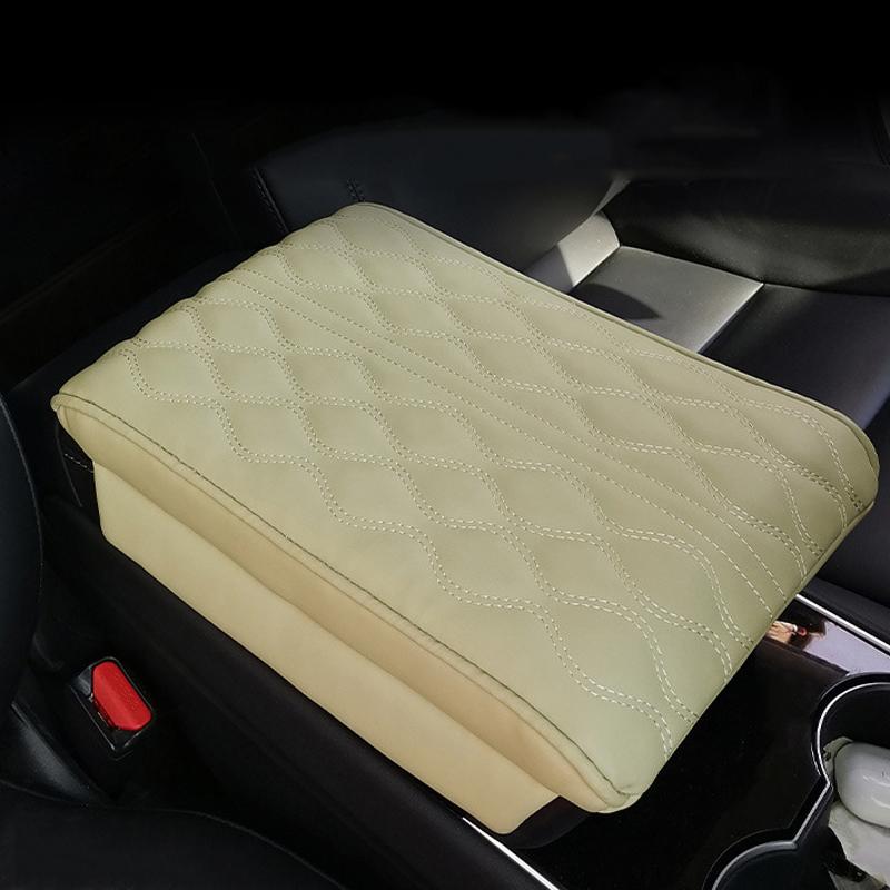 Memory Cotton Car Armrest Box Cover For Tesla Model 3/Y - Artificial Leather Auto Armrest Cover Trim Center Console