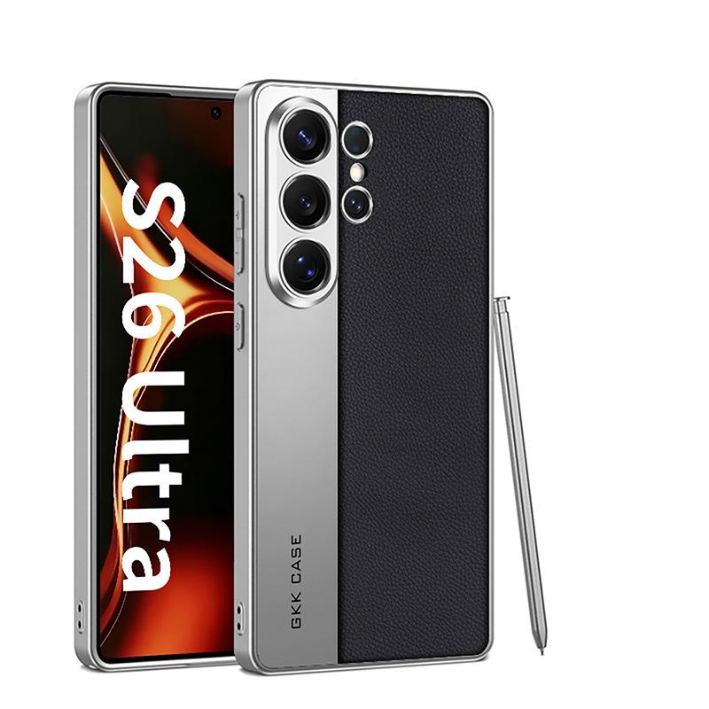 Применимо к чехлу для мобильного телефона Samsung S26Ultra S25Ultra гальванизированная гладкая кожа с мелкими отверстиями S24U/23U защитный чехол с ощущением кожи
